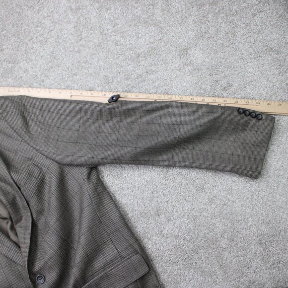 Oscar de la Renta Blazer Men 42R Gray Wool/Cashmere 2 Button Ventless Sport Coat - Picture 5 of 15